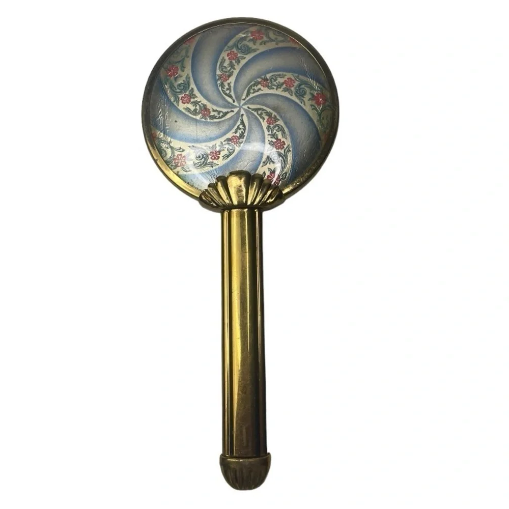 Vintage Nylon Bristle Gold Tone Vanity Hair Brush